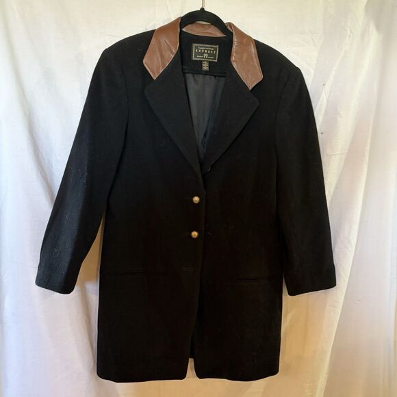Vintage Compagnie Internationale Express Womans Black Wool/Cashmere Coat Size M - Picture 1 of 4